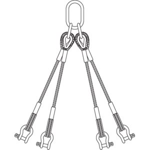 Wire Rope Sling -Four Leg Quic-Sling with Shackles