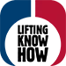 A logo of two halves in blue on the left and red on the right, which encapsulates the words lifting know-how